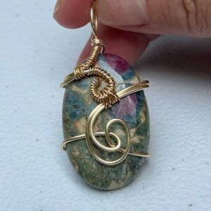 Ruby in Zoisite wire wrapped pendant